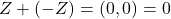 Z + ( -Z ) = ( 0,0) = 0